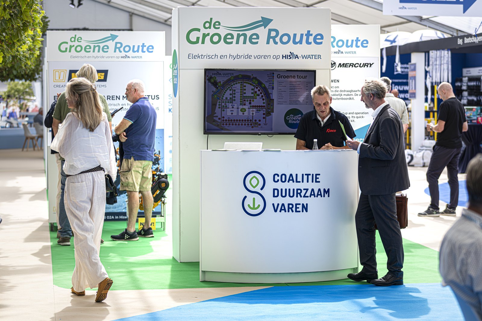 De stand van de Groene Route en Coalitie Duurzaam Varen op HISWA te Water 2026